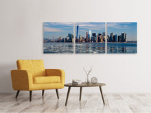Laden Sie das Bild in den Galerie-Viewer, Panorama Leinwandbild 3-teilig New York im Winter