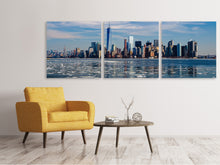 Laden Sie das Bild in den Galerie-Viewer, Panorama Leinwandbild 3-teilig New York im Winter