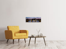 Laden Sie das Bild in den Galerie-Viewer, Panorama Leinwandbild 3-teilig Skyline in romantischer Stimmung