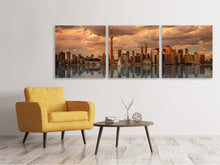 Laden Sie das Bild in den Galerie-Viewer, Panorama Leinwandbild 3-teilig Toronto in der Abenddämmerung