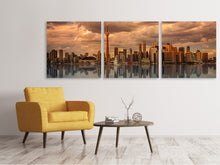 Laden Sie das Bild in den Galerie-Viewer, Panorama Leinwandbild 3-teilig Toronto in der Abenddämmerung