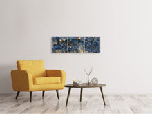 Laden Sie das Bild in den Galerie-Viewer, Panorama Leinwandbild 3-teilig Paris am Abend