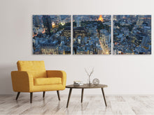 Laden Sie das Bild in den Galerie-Viewer, Panorama Leinwandbild 3-teilig Paris am Abend