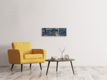 Laden Sie das Bild in den Galerie-Viewer, Panorama Leinwandbild 3-teilig Paris am Abend