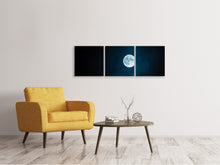 Laden Sie das Bild in den Galerie-Viewer, Panorama Leinwandbild 3-teilig Imposanter Vollmond
