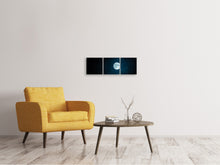 Laden Sie das Bild in den Galerie-Viewer, Panorama Leinwandbild 3-teilig Imposanter Vollmond