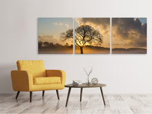 Laden Sie das Bild in den Galerie-Viewer, Panorama Leinwandbild 3-teilig Ein einsamer Baum