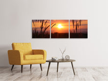 Laden Sie das Bild in den Galerie-Viewer, Panorama Leinwandbild 3-teilig Entzückender Sonnenuntergang