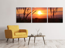 Laden Sie das Bild in den Galerie-Viewer, Panorama Leinwandbild 3-teilig Entzückender Sonnenuntergang