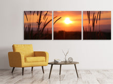 Laden Sie das Bild in den Galerie-Viewer, Panorama Leinwandbild 3-teilig Entzückender Sonnenuntergang