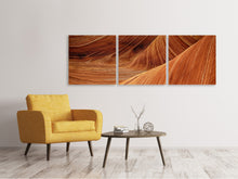 Laden Sie das Bild in den Galerie-Viewer, Panorama Leinwandbild 3-teilig Die Bewegung