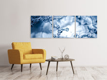 Laden Sie das Bild in den Galerie-Viewer, Panorama Leinwandbild 3-teilig Bewegendes Wasser