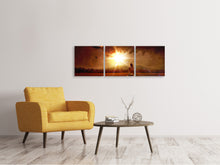 Laden Sie das Bild in den Galerie-Viewer, Panorama Leinwandbild 3-teilig Leidenschaft