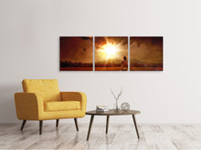 Laden Sie das Bild in den Galerie-Viewer, Panorama Leinwandbild 3-teilig Leidenschaft