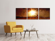 Laden Sie das Bild in den Galerie-Viewer, Panorama Leinwandbild 3-teilig Leidenschaft