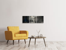 Laden Sie das Bild in den Galerie-Viewer, Panorama Leinwandbild 3-teilig Unheimliche Quallen