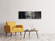 Laden Sie das Bild in den Galerie-Viewer, Panorama Leinwandbild 3-teilig Unheimliche Quallen