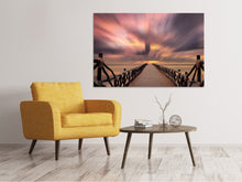 Laden Sie das Bild in den Galerie-Viewer, Leinwandbild Spektakulärer Sonnenuntergang auf der Brücke