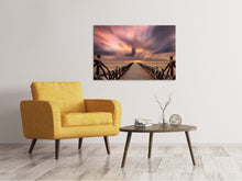 Laden Sie das Bild in den Galerie-Viewer, Leinwandbild Spektakulärer Sonnenuntergang auf der Brücke