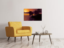 Laden Sie das Bild in den Galerie-Viewer, Leinwandbild Die einsame Insel im Sonnenuntergang