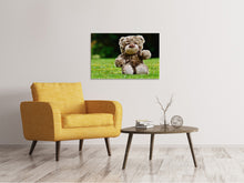 Laden Sie das Bild in den Galerie-Viewer, Leinwandbild Happy Teddybär