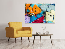 Laden Sie das Bild in den Galerie-Viewer, Leinwandbild Gestrickte Teddys