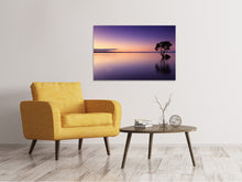 Laden Sie das Bild in den Galerie-Viewer, Leinwandbild Sonnenuntergang am Baum im Wasser