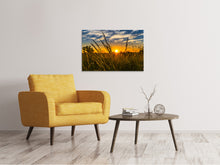 Laden Sie das Bild in den Galerie-Viewer, Leinwandbild Der Sonnenuntergang auf dem Feld