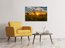 Laden Sie das Bild in den Galerie-Viewer, Leinwandbild Der Sonnenuntergang auf dem Feld