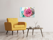 Laden Sie das Bild in den Galerie-Viewer, Leinwandbild Rosenblüte in rosa