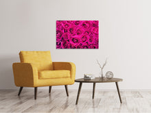 Laden Sie das Bild in den Galerie-Viewer, Leinwandbild Rosenblüten in pink
