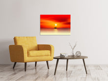 Laden Sie das Bild in den Galerie-Viewer, Leinwandbild Ein Fischer im Sonnenuntergang
