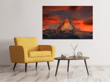 Laden Sie das Bild in den Galerie-Viewer, Leinwandbild Berge der Schweiz bei Sonnenuntergang