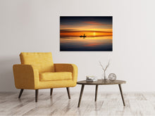 Laden Sie das Bild in den Galerie-Viewer, Leinwandbild Romantischer Sonnenuntergang auf dem Meer