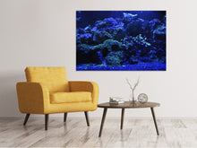 Laden Sie das Bild in den Galerie-Viewer, Leinwandbild Korallenriff in blau