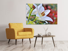 Laden Sie das Bild in den Galerie-Viewer, Leinwandbild Prächtige Lilie in weiss