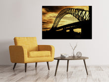 Laden Sie das Bild in den Galerie-Viewer, Leinwandbild Brücke im Abendlicht