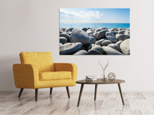 Laden Sie das Bild in den Galerie-Viewer, Leinwandbild Strand Steine
