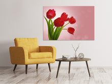 Laden Sie das Bild in den Galerie-Viewer, Leinwandbild Roter Tulpenstrauss