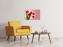 Laden Sie das Bild in den Galerie-Viewer, Leinwandbild Roter Tulpenstrauss