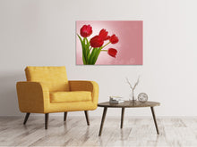 Laden Sie das Bild in den Galerie-Viewer, Leinwandbild Roter Tulpenstrauss