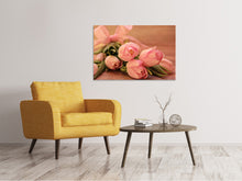 Laden Sie das Bild in den Galerie-Viewer, Leinwandbild Romantischer Tulpenstrauss