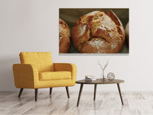 Laden Sie das Bild in den Galerie-Viewer, Leinwandbild XXL Roggenbrötchen