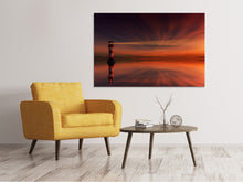 Laden Sie das Bild in den Galerie-Viewer, Leinwandbild Roter Himmel am Leuchtturm