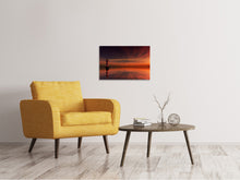 Laden Sie das Bild in den Galerie-Viewer, Leinwandbild Roter Himmel am Leuchtturm