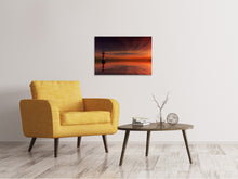 Laden Sie das Bild in den Galerie-Viewer, Leinwandbild Roter Himmel am Leuchtturm