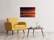 Laden Sie das Bild in den Galerie-Viewer, Leinwandbild Roter Himmel am Leuchtturm