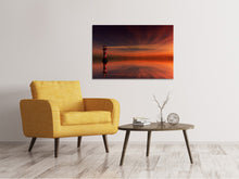Laden Sie das Bild in den Galerie-Viewer, Leinwandbild Roter Himmel am Leuchtturm