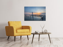 Laden Sie das Bild in den Galerie-Viewer, Leinwandbild Leuchtturm im Sonnenuntergang