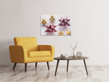 Laden Sie das Bild in den Galerie-Viewer, Leinwandbild Origami Bunte Sterne